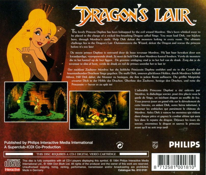 Dragon's Lair box art for CD-i